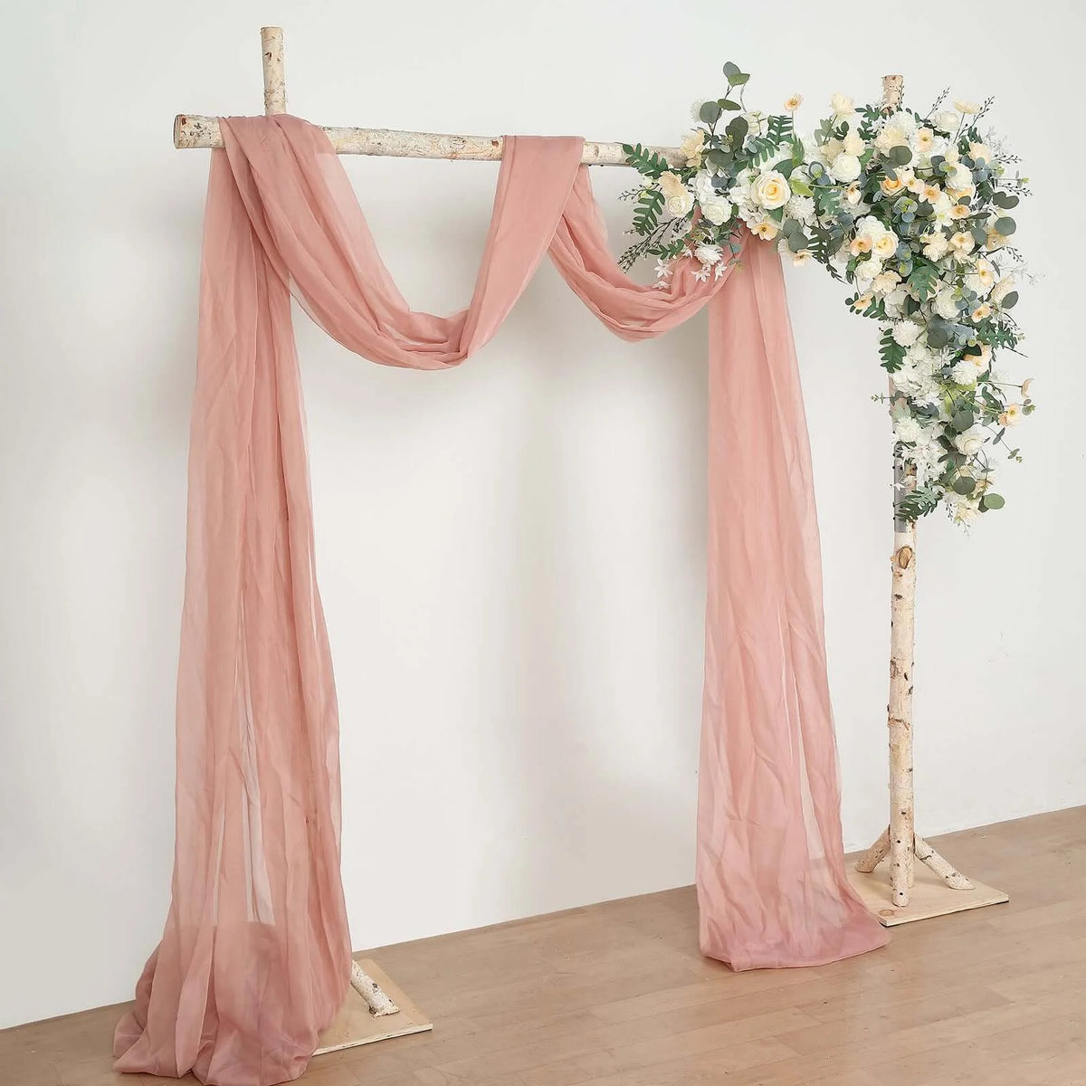 Efavormart 7FT Rustic Square Wedding Arch Wooden Backdrop Stand, Wedding Ceremony Arch - Brown
