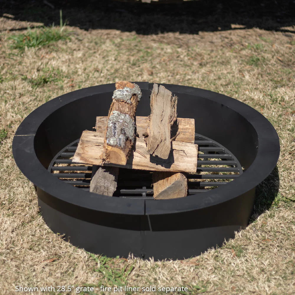Titan Great Outdoors Round 30.5in Fire Pit Grate, Heavy Duty 1/2in Steel Elevated Log Wood Pit Grate, Burning Fireplace and Firepits