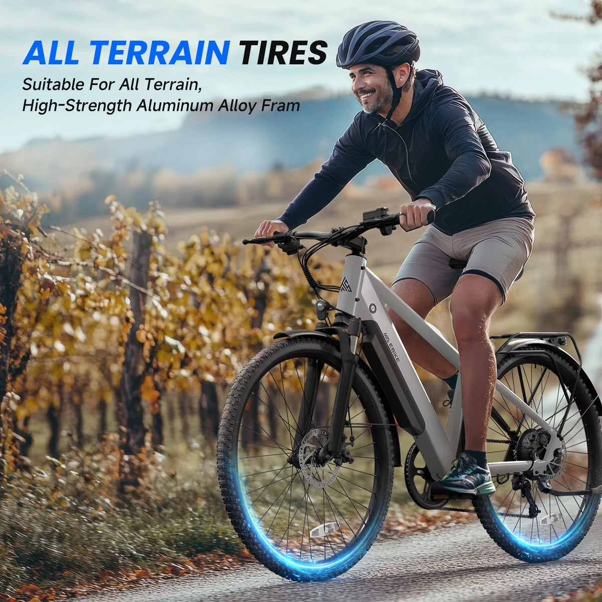 TST Electric Bike for Adults 26", Peak 750W Electric Bicycles with Fenders and Rear Rack, 60miles Long Range, E-Mountain Bike, 7-Speed, 10.4AH Battery, UL2849, APP Control
