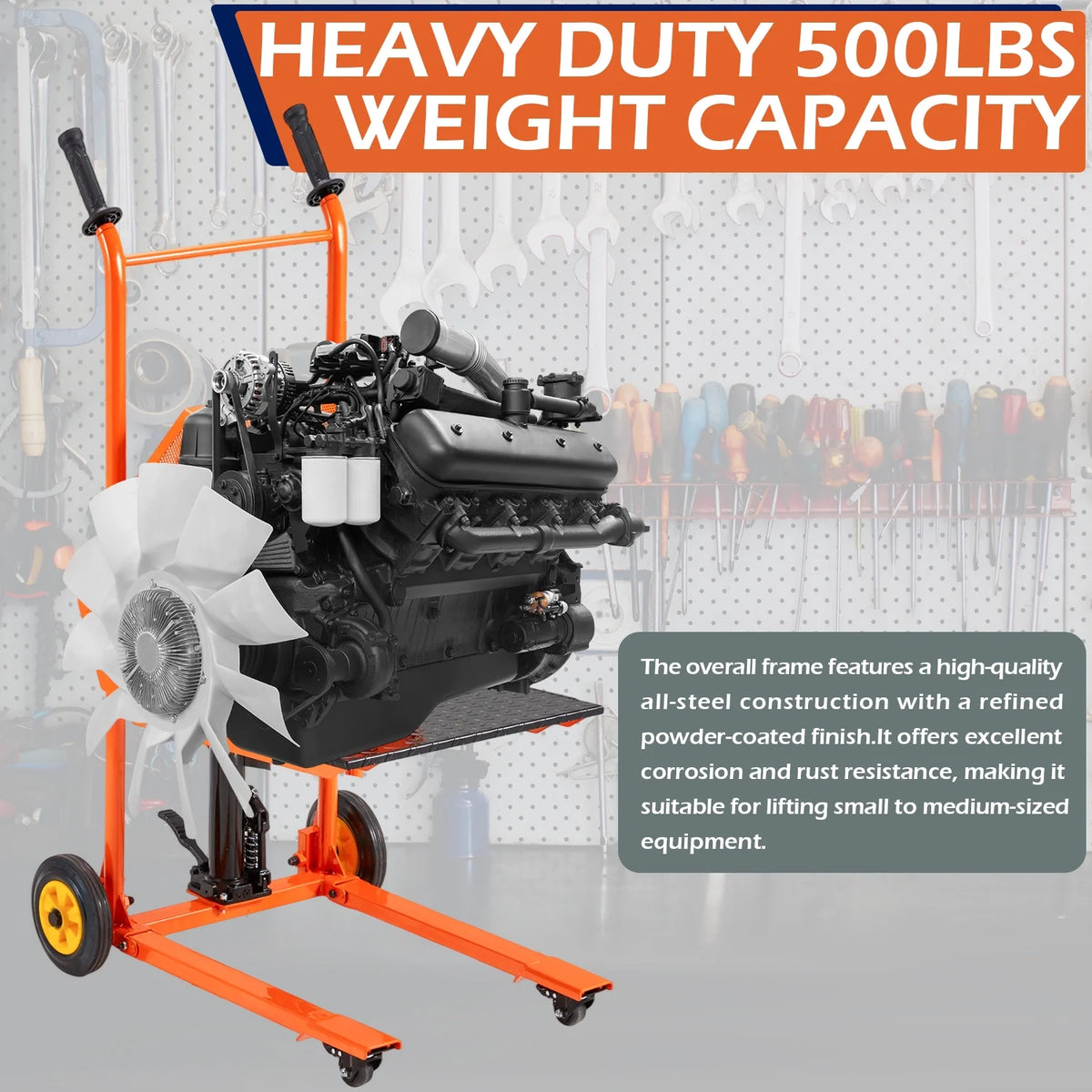 AECOJOY Hydraulic Material Lift Pallet Truck 500 Lbs,Lift Table Cart,32" Max Lift Height Pallet Truck Jack with Lockable Swivel Casters �C Ideal for Warehouse, Workshop and Garage Use