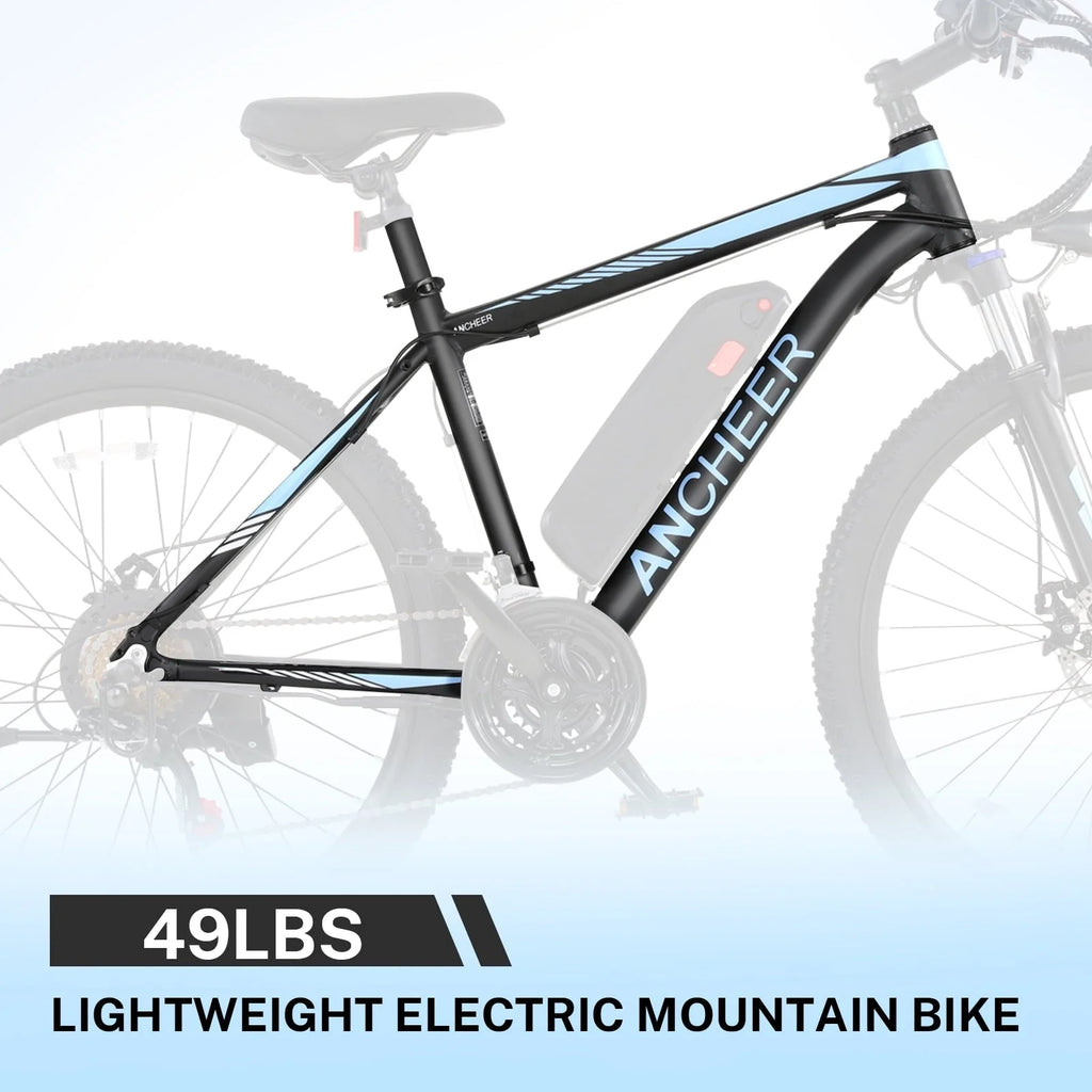 ANCHEER 26'' Electric Bike Adults/Electric Mountain Bike with 500W Motor, Up to 50 Miles commuter Ebike/Electric Bicycle with Removable 48V-7.8Ah Battery