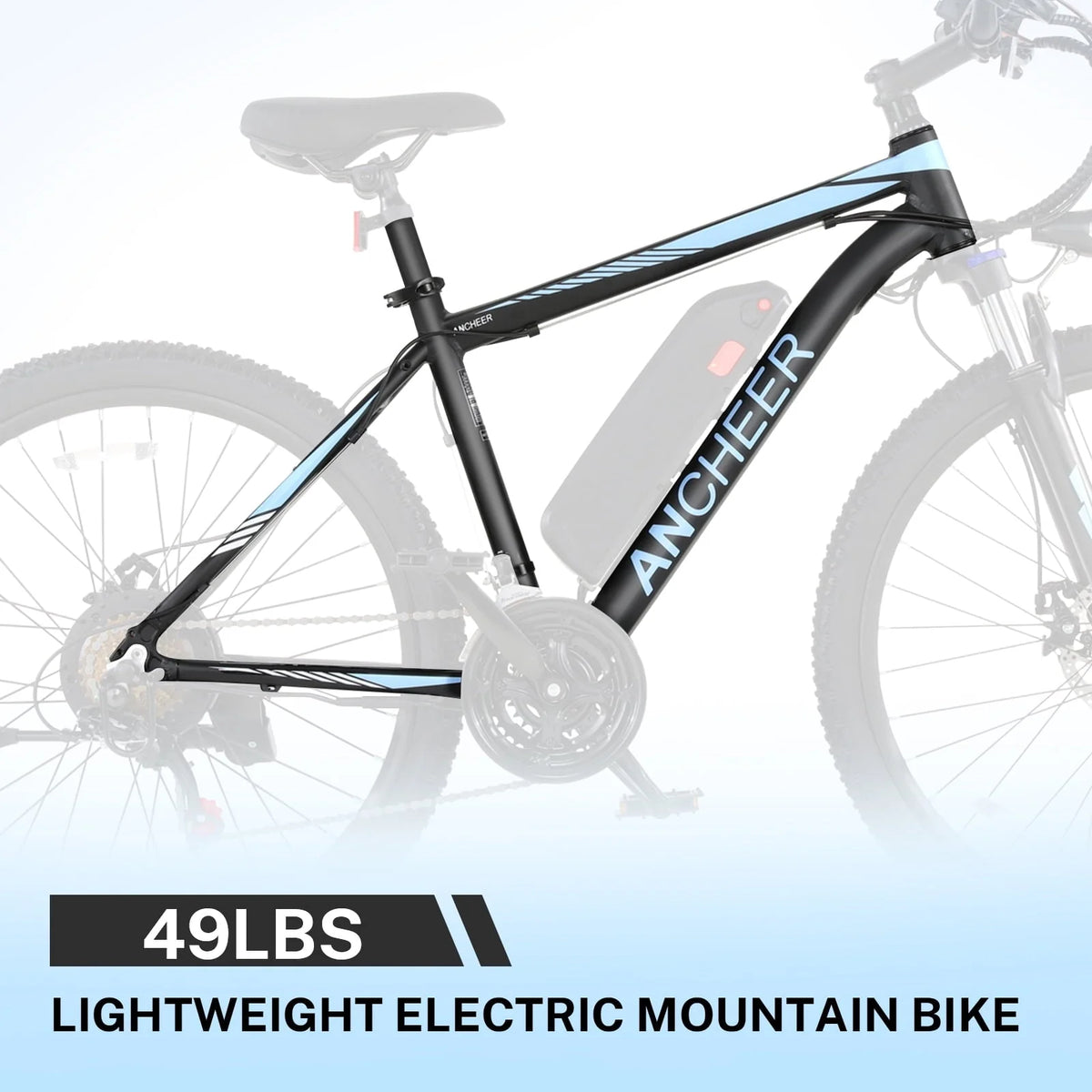 ANCHEER 26'' Electric Bike Adults/Electric Mountain Bike with 500W Motor, Up to 50 Miles commuter Ebike/Electric Bicycle with Removable 48V-7.8Ah Battery