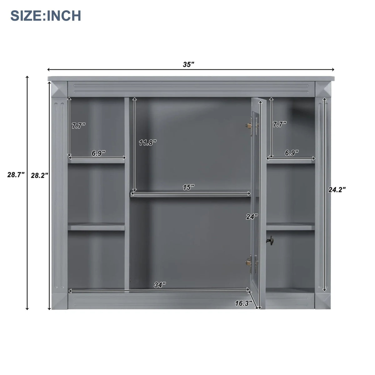 Modern Bathroom Cabinet Set with Top Sink,  Bathroom Vanity with Wall Mounted Bathroom Storage Cabinet, 2 Soft Closing Doors, 2 Drawers, Water-Resistant Paint, Grey