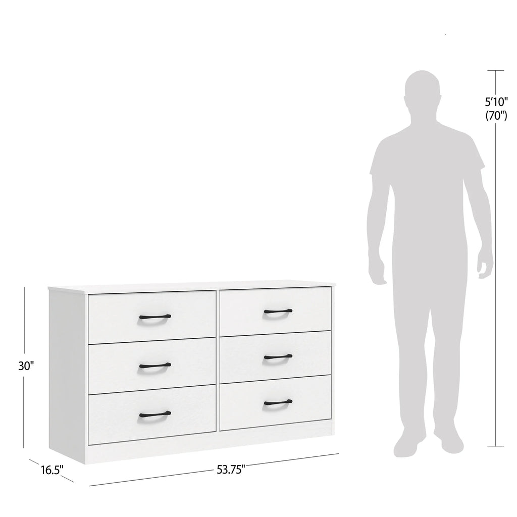 Mainstays Ardent 6 Drawer Dresser, White