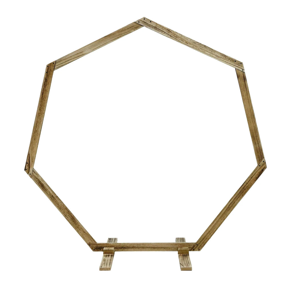 Efavormart 7FT Rustic Square Wedding Arch Wooden Backdrop Stand, Wedding Ceremony Arch - Brown