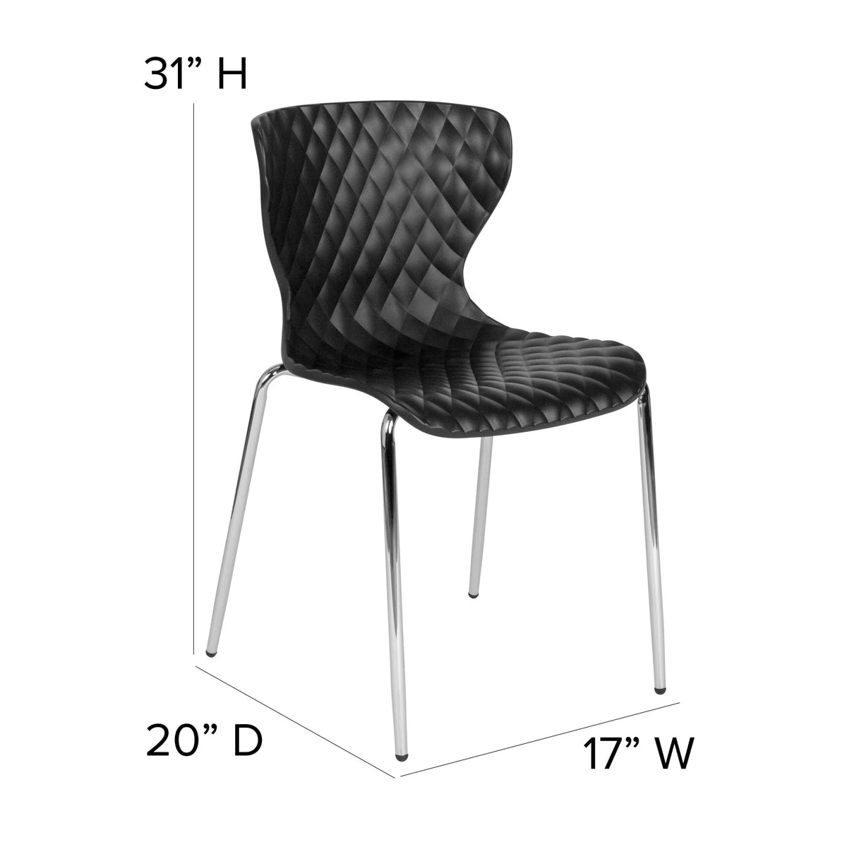 Flash Furniture 4 Pack Lowell Contemporary Design Orange Plastic Stack Chair