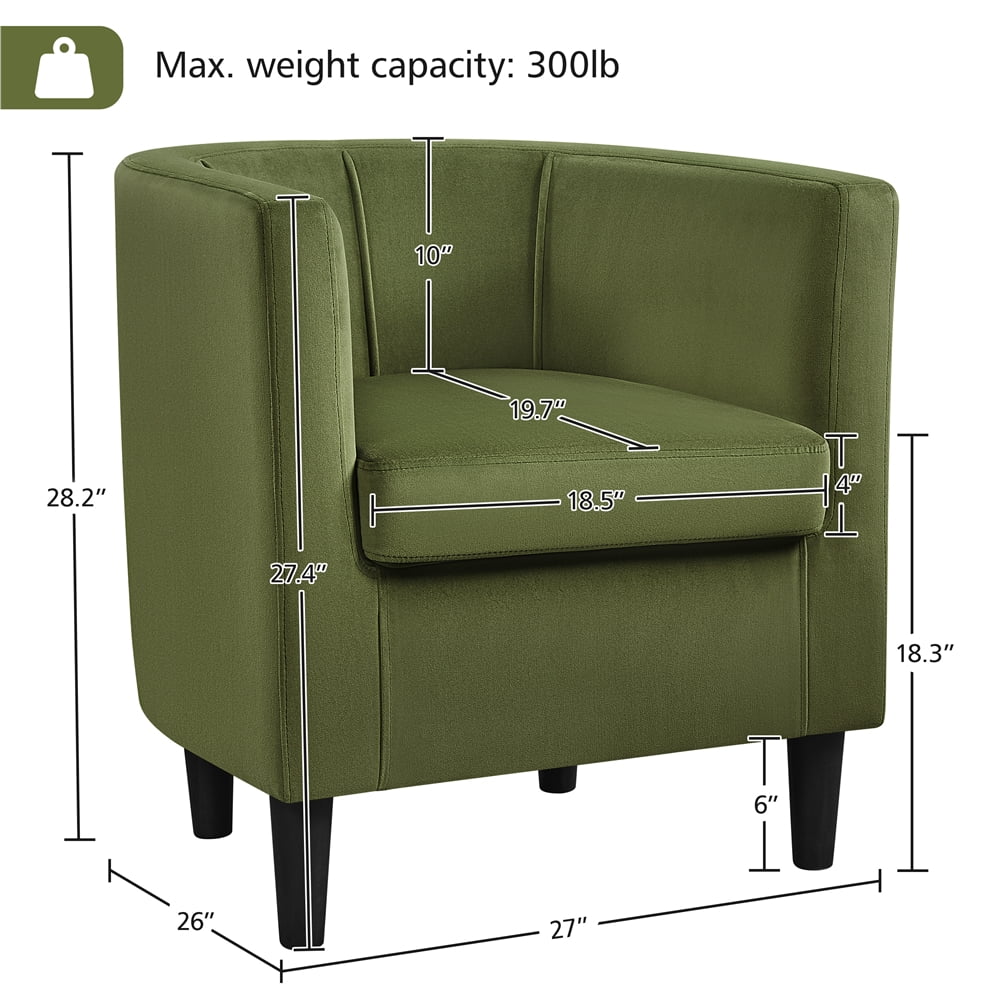 Yaheetech Upholstered Barrel-shaped Accent Chair for Living Room, Beige
