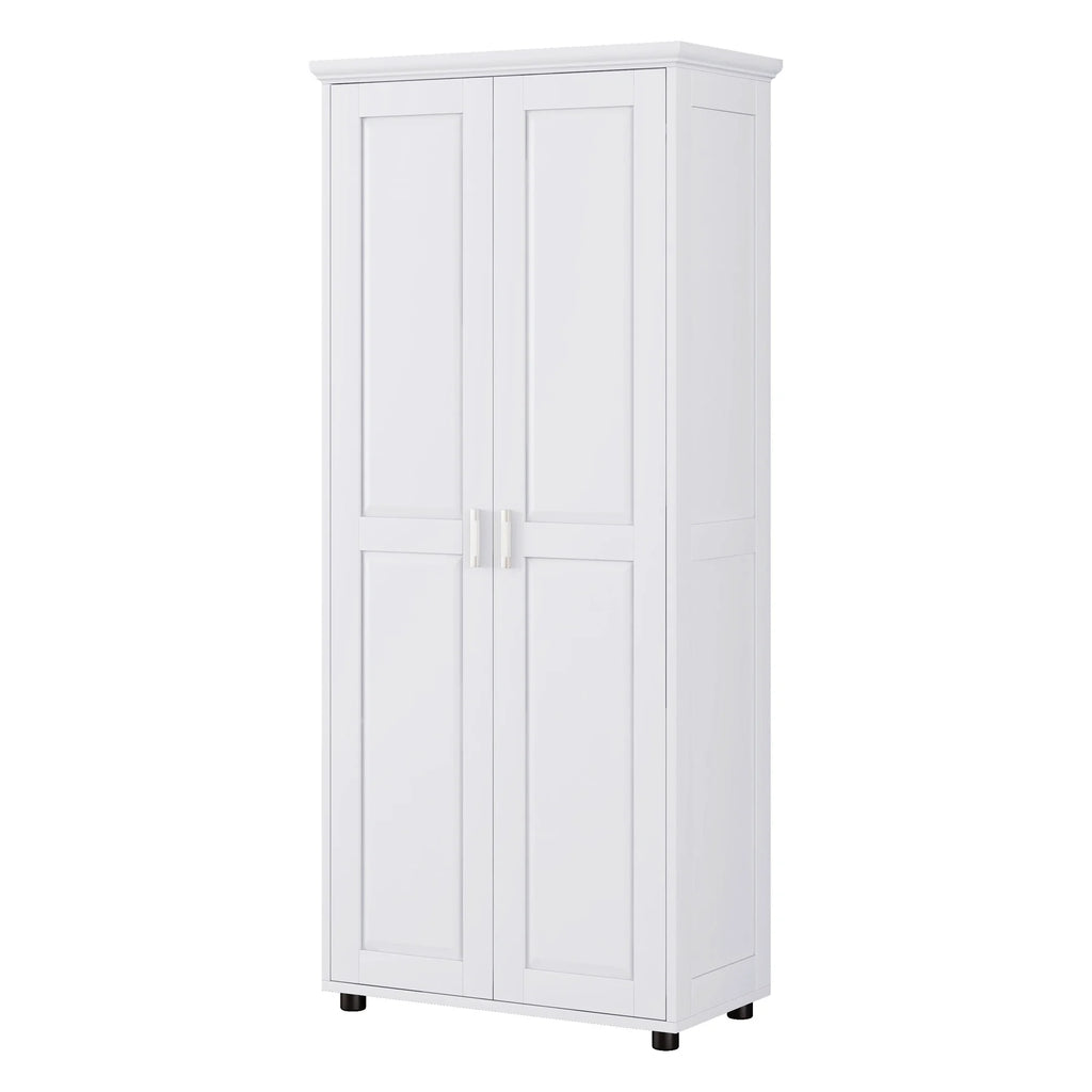 Bellemave White Tall Storage Cabinet with Adjustable Shelf Bathroom Cabinet with 1 Drawer and Storage Rack Large Freestanding Wood Cabinet Storage Organizer Floor Cabinet, White
