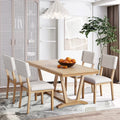 5 Piece Dining Table Set, Atumon Dining Table Set for 4, Wood Dining Room Set with 1 Table and 4 Upholstered Chairs, Farmhouse Dining Table Set for Kitchen Dining Room Apartment, Natural