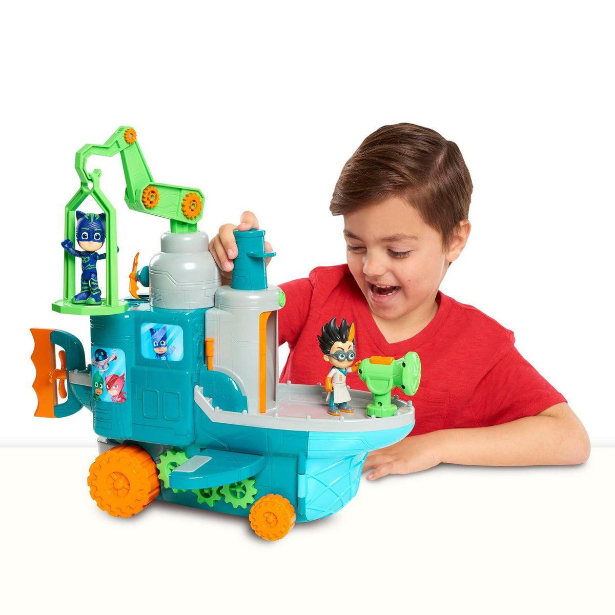 PJ Masks Romeo-s Flying Factory Playset with Lights. Sounds. and Secret Compartment. Kids Toys for Ages 3 Up. Gifts and Presents