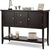 Costway Sideboard Buffet Table Wooden Console Table w/ Drawers & Cabinets Beige