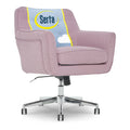 Serta Ashland Office Desk Chair, Button Tufted Mid-Back, Memory Foam Cushion, Chrome Swivel Base, Lilac Twill Fabric