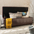 SAFAVIEH Large Manhattan Rustic Tufted Storage Bench, Brown