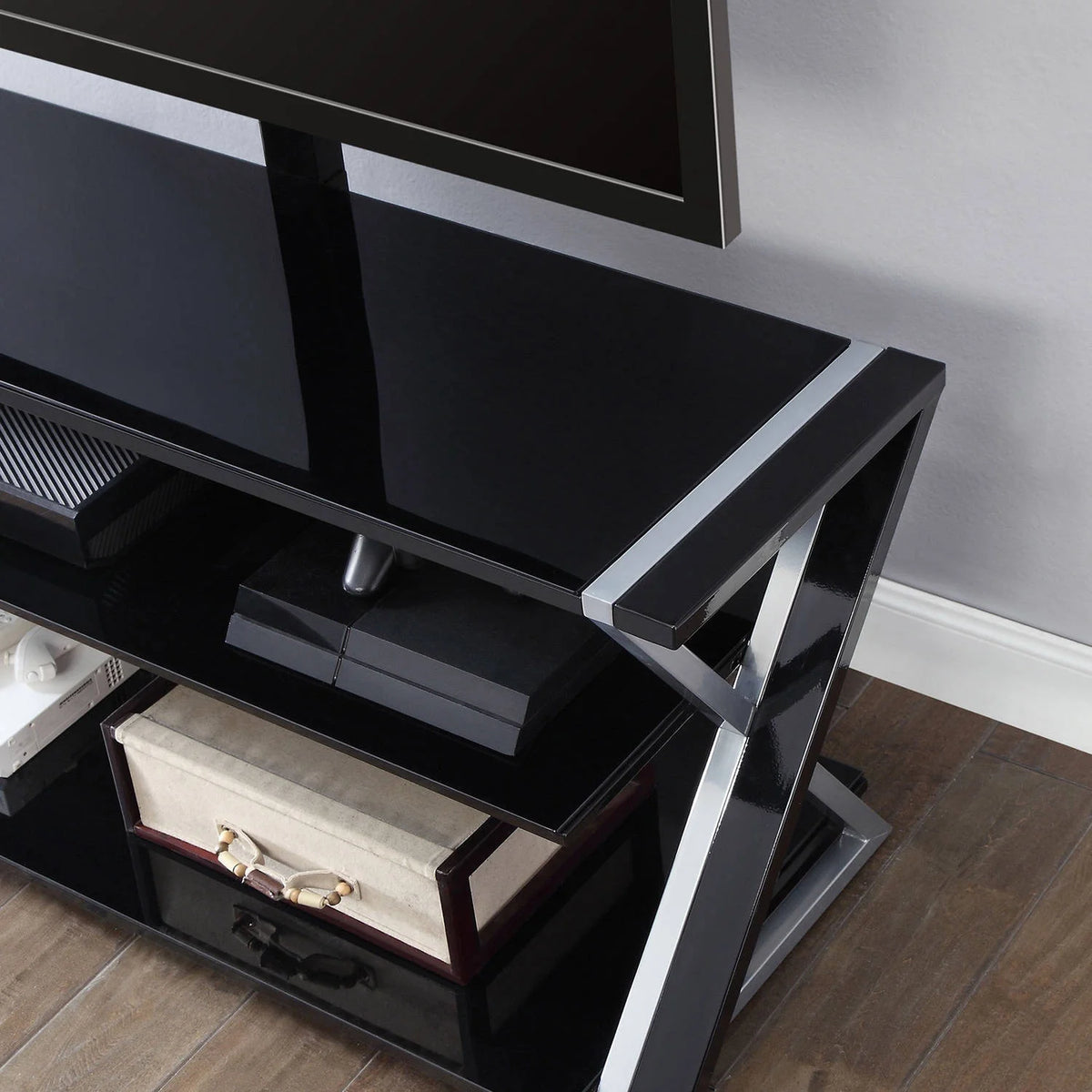 Whalen Xavier 3-in-1 Television Stand for TVs up to 70", Black