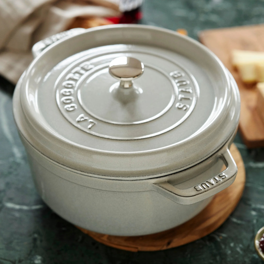 Staub Cast Iron 7-qt Round Cocotte - Grenadine