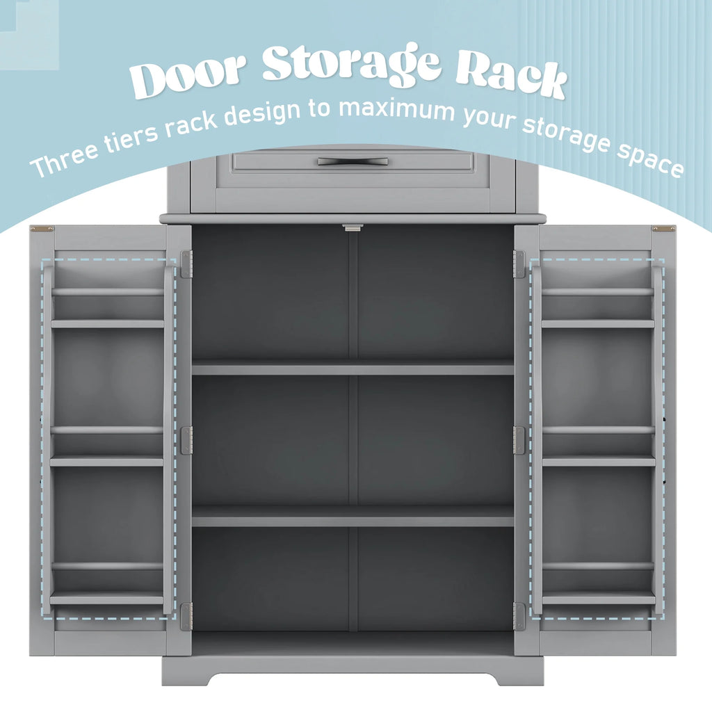 Euroco Bathroom Storage Cabinet with Multi-Functional Storage Space, Drawer with Slide Rails, Adjustable Shelf