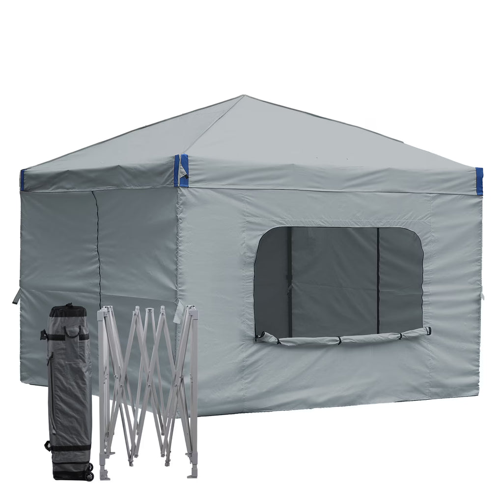 Aoodor Pop Up Canopy Tent with Removable Mesh Window Sidewalls, Portable Instant Shade Canopy with Roller Bag