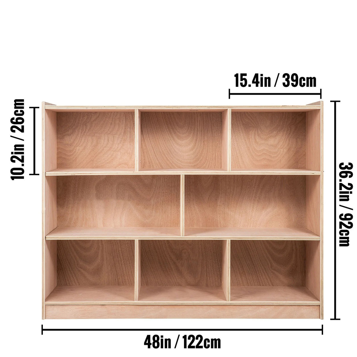 BENTISM Classroom Storage Cabinet Preschool Storage Shelves Wooden 8 Grids Toys Books