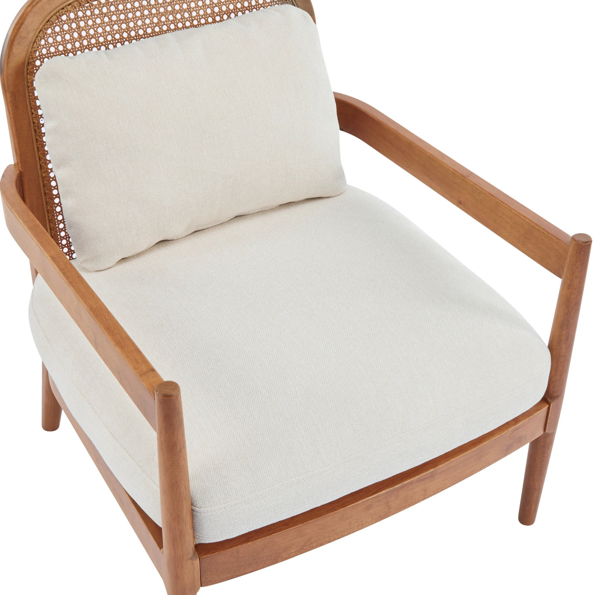 Christopher Knight Home Mid-Century Modern Accent Chairs, Wood Frame with Rattan Backrest, Grayish Green, Set of 2
