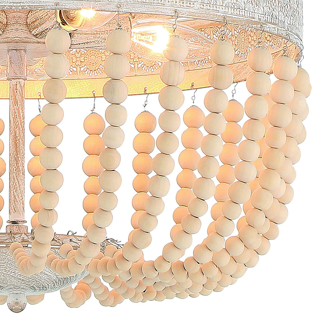 Vanity Art 5 Light Unique Empire Chandelier with Beaded Accents | Modern Hanging Lighting, Ceiling Lights Fixtures for Dining Room Living Room Bed Room Kitchen SYB5265DW-LT