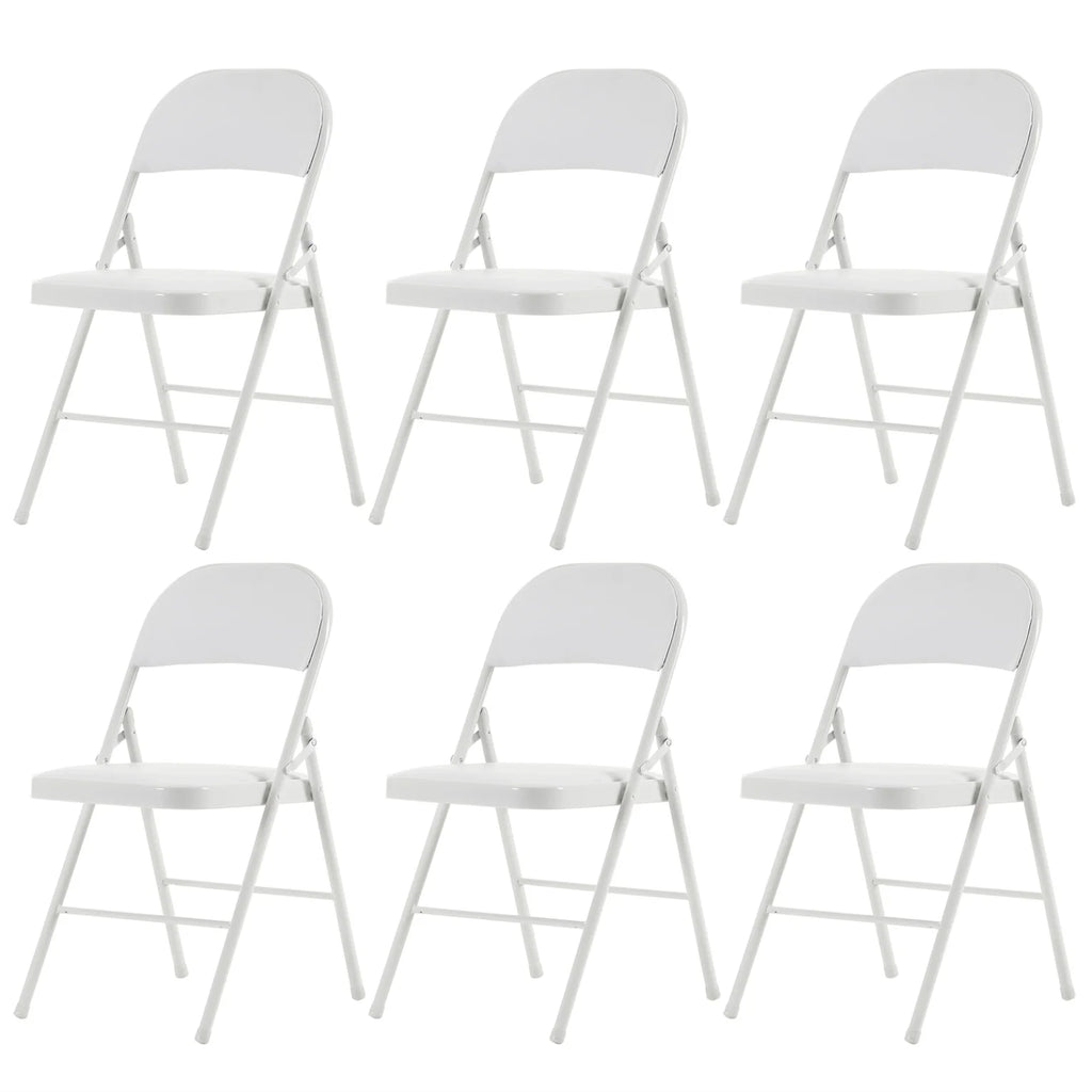 6 Pack Gray Folding Chairs with Padded Seats, Portable Stackable Foldable Chairs for Indoor & Outdoor, Commercial Seat with Metal Frame for Events Office Wedding Party, 330lbs Capacity