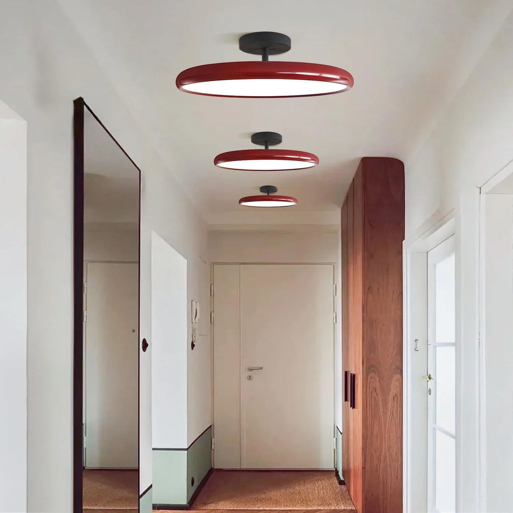 KCO Lighting Vintage Green Ceiling Light Contemporary Black Metal Flush Mount Mid Century Modern Entryway Semi Flush Mount LED Hallway Light Fixture