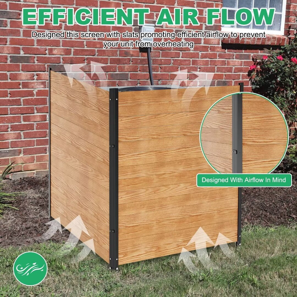 "NAIZEA Air Conditioner Fence, Pool Equipment Enclosure, Trash Can Enclosure, Metal Stake Wood Fence Panel 38"" W x 60"" H"