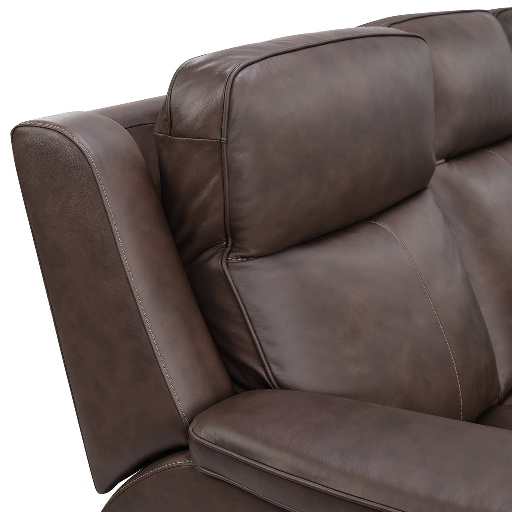 Flexsteel Griffin Italian Leather Power Reclining Sofa with Power Headrests
