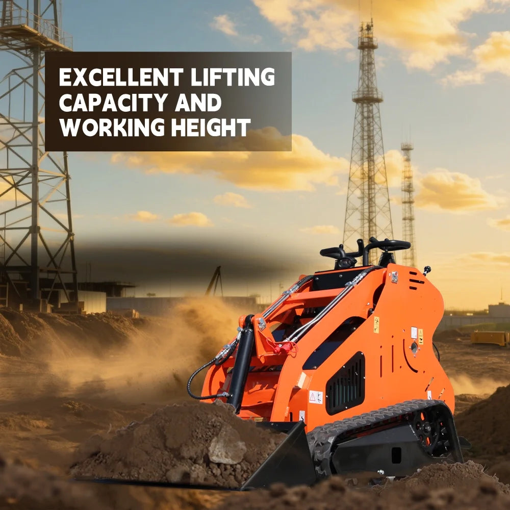 DigMaster 13.5HP Mini Track Skid Steer Loader  Gas Engine 551 lb Lift Capacity Ideal for Small to Medium Jobs and Tight Spaces  EPA Certified