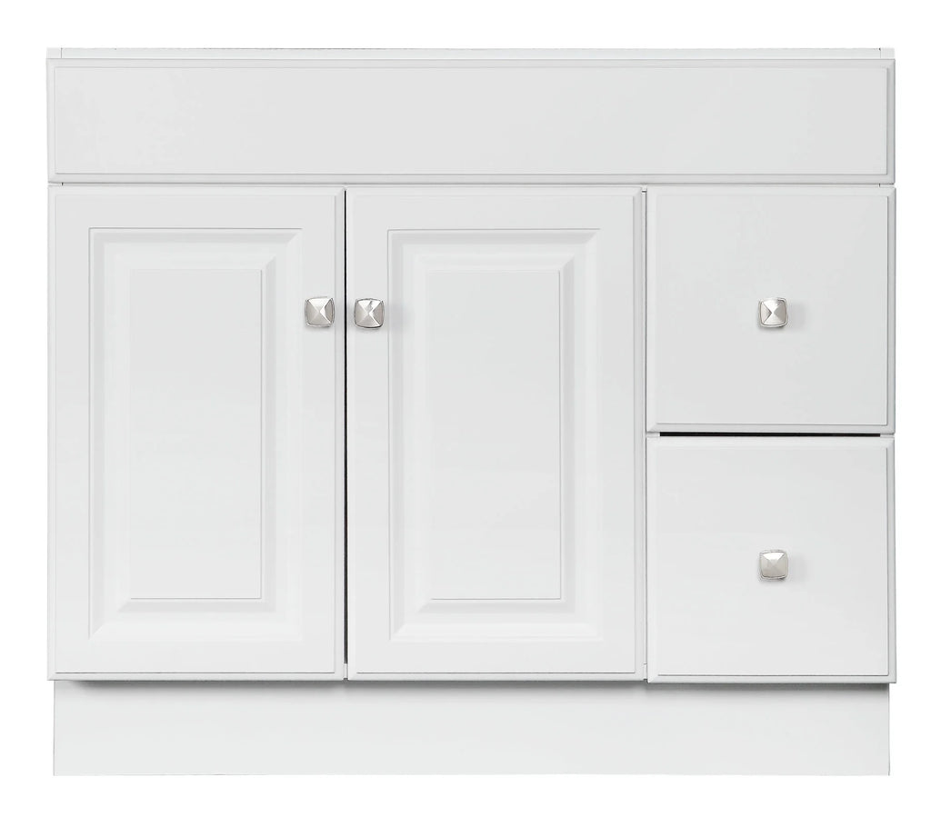 Design House Wyndham 36" Solid Wood Ready to Assemble 2-Door and 2-Drawer Bathroom Vanity Cabinet, White