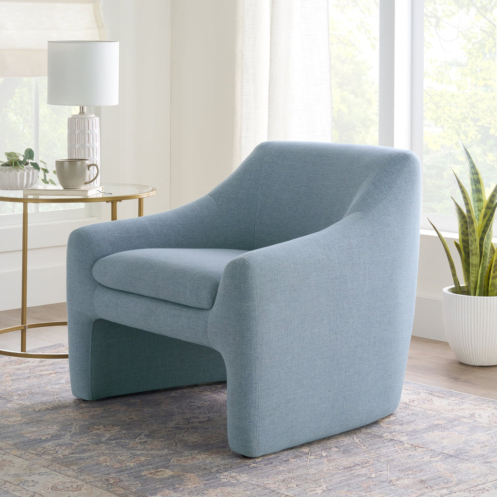 Better Homes & Gardens Emerson Curvy Accent Chair, Truffle Brown Boucle