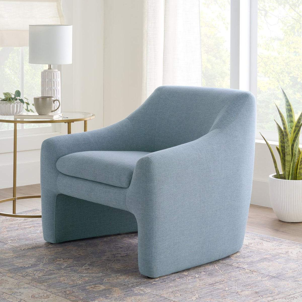 Better Homes & Gardens Emerson Curvy Accent Chair, Truffle Brown Boucle