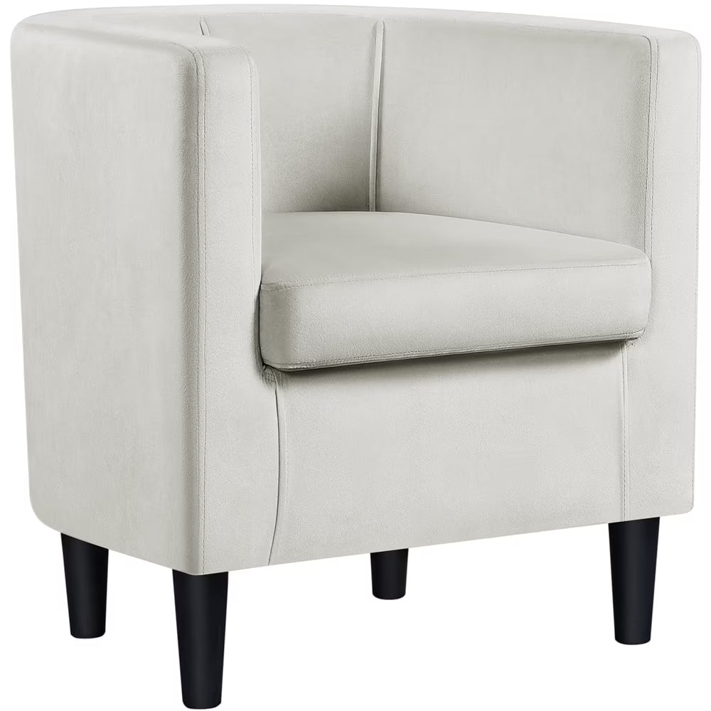Yaheetech Upholstered Barrel-shaped Accent Chair for Living Room, Beige