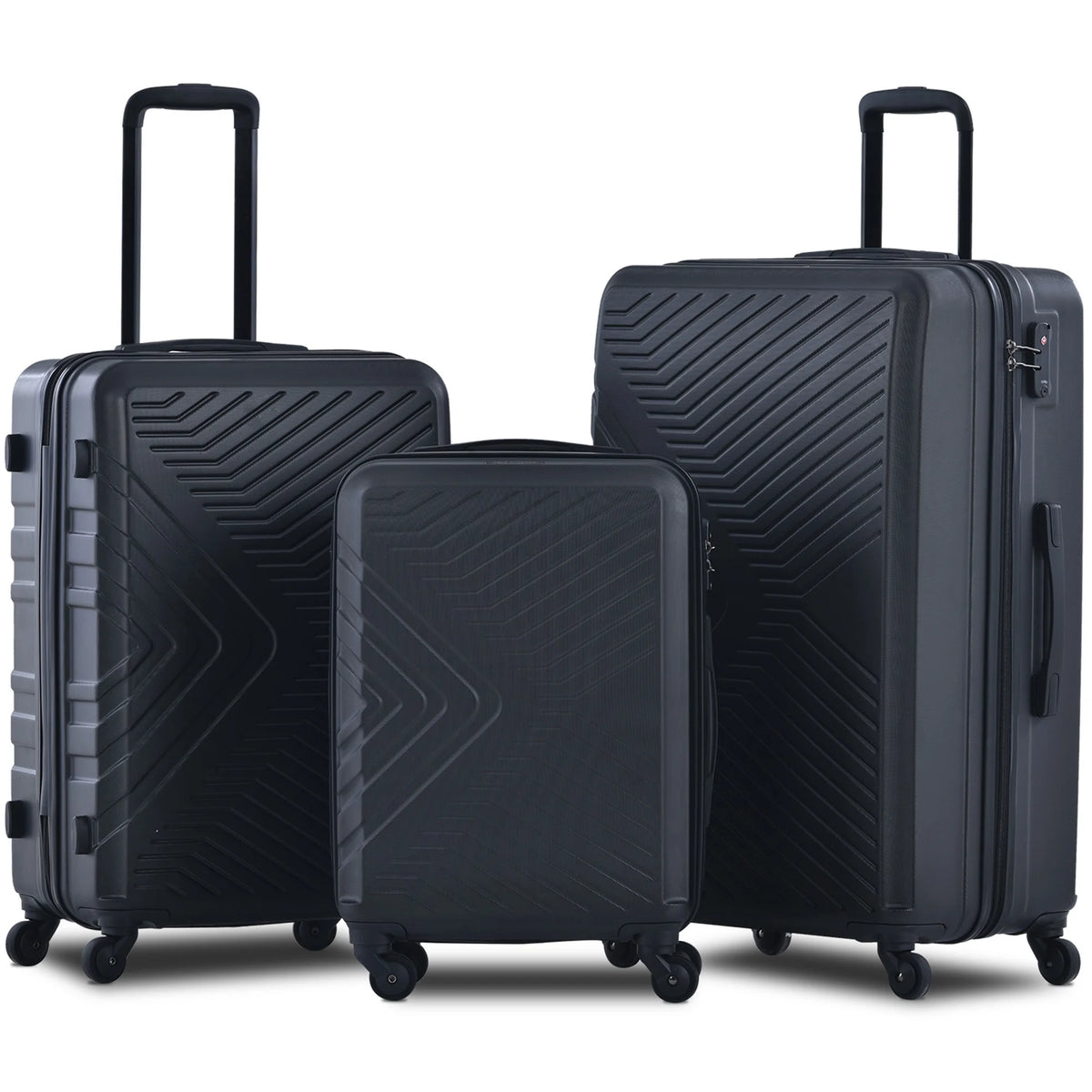 3 Piece Navy Luggage Travel Set, 20" 24" 28" Carry on Luggage with Spinner Wheels, Lightweight Hard Case Luggage Travel Suitcase Christmas Gifts for Business Trip Holiday Travel Cruise