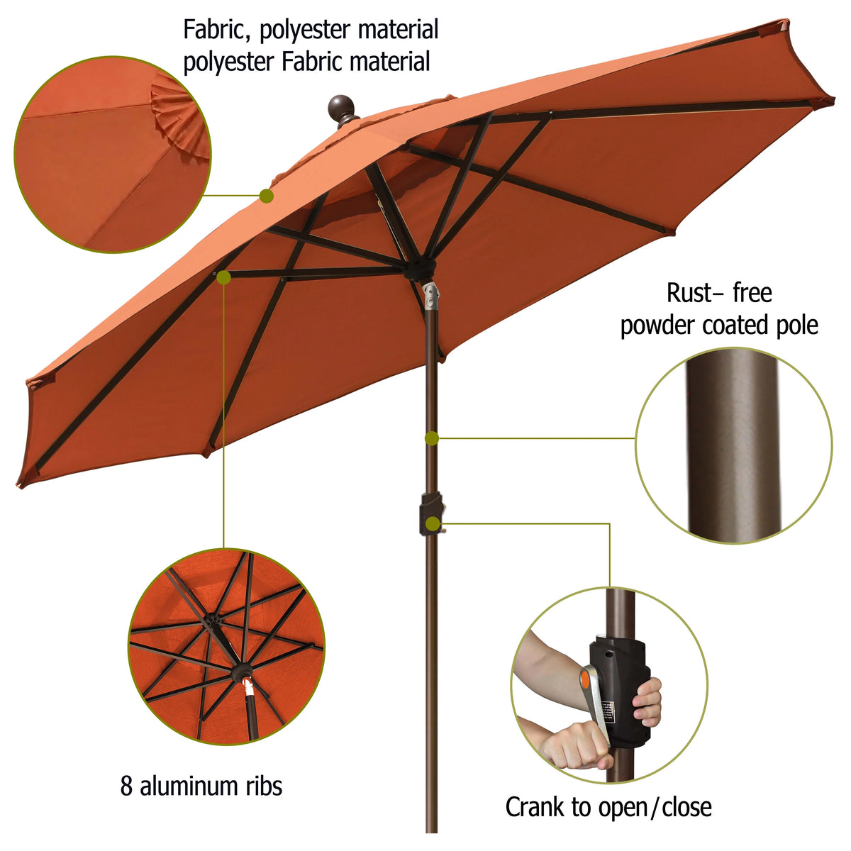 EliteShade 9Ft Market Umbrella Patio Outdoor Table Umbrella��Teal��