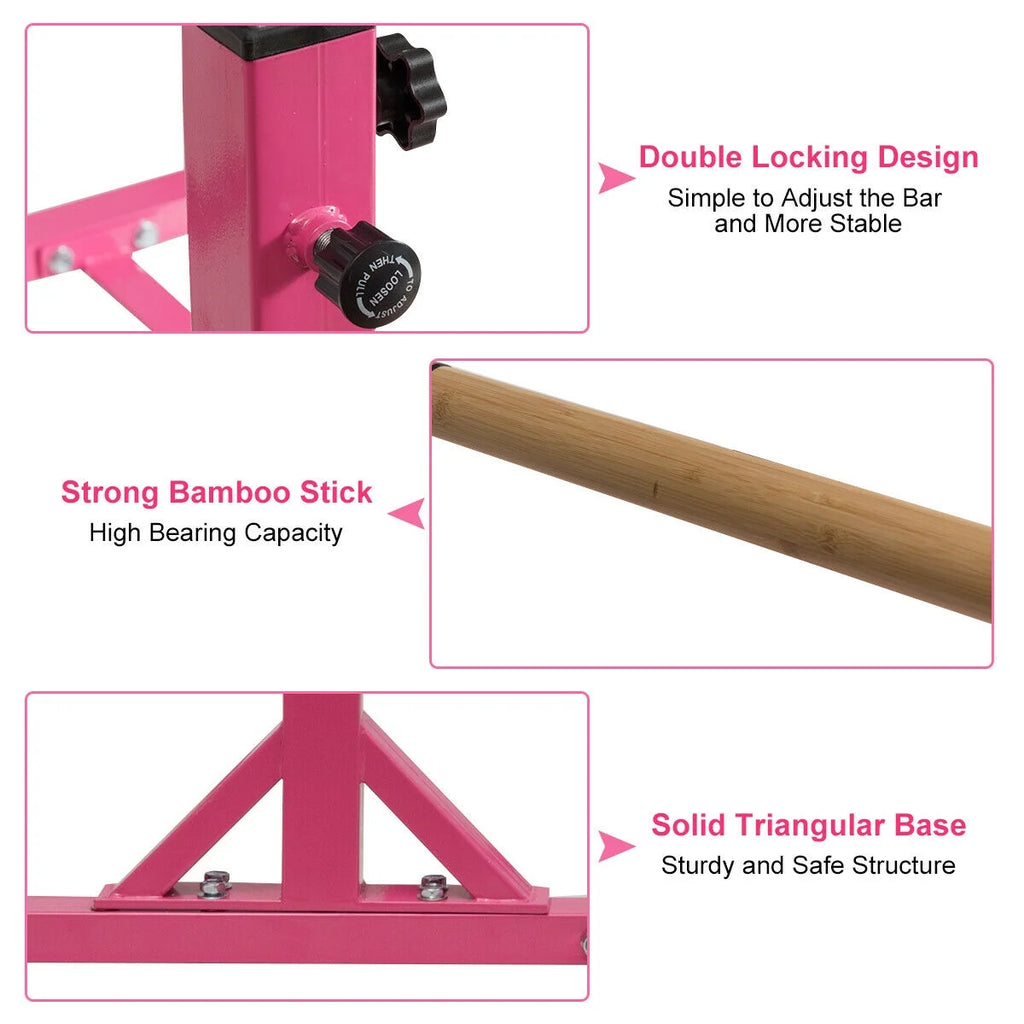 Costway Kids Gymnastics Parallel Bars Double Horizontal Bars Adjustable Width Height