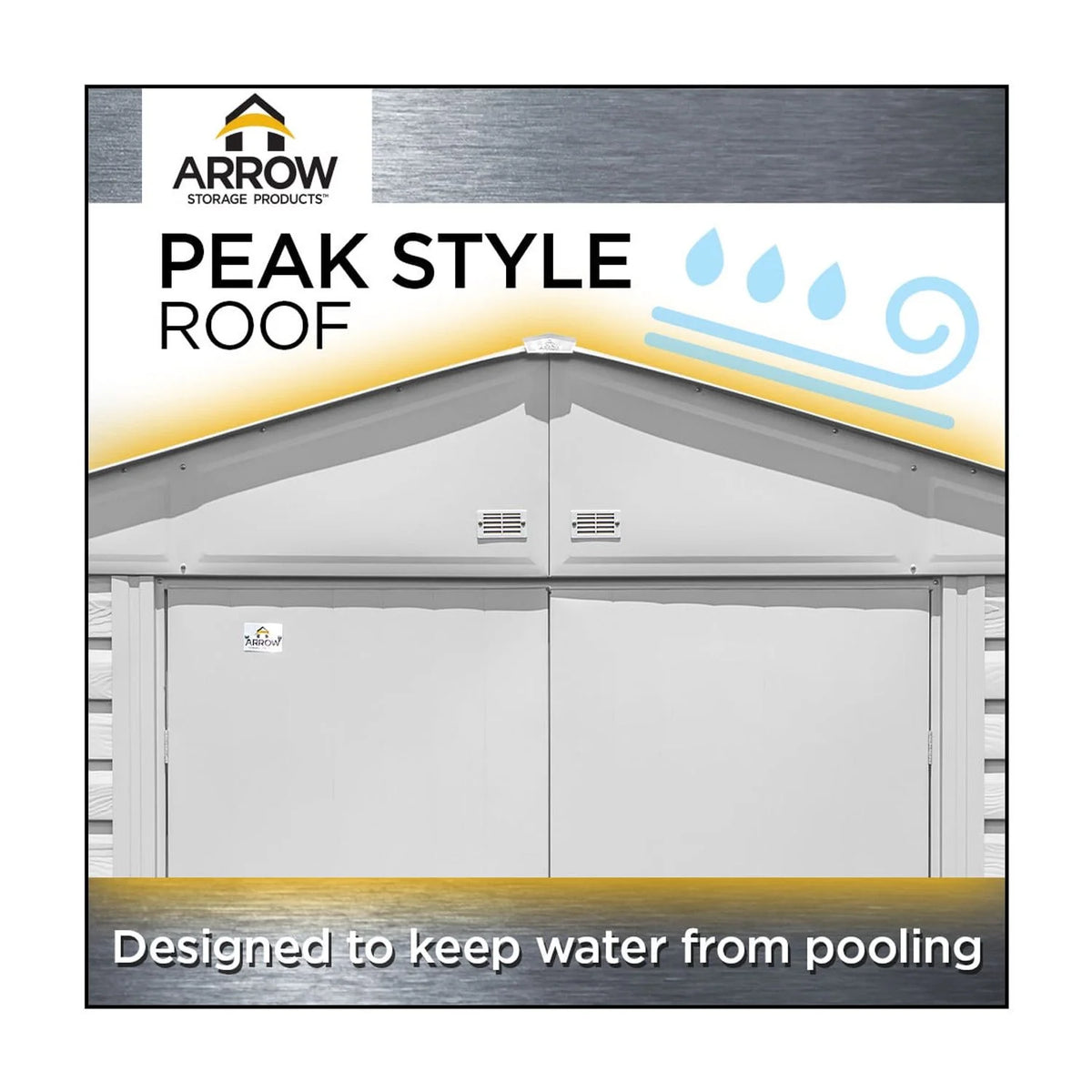 Arrow Select Steel Storage Shed Steel Storage Shed, 6x5, Charcoal