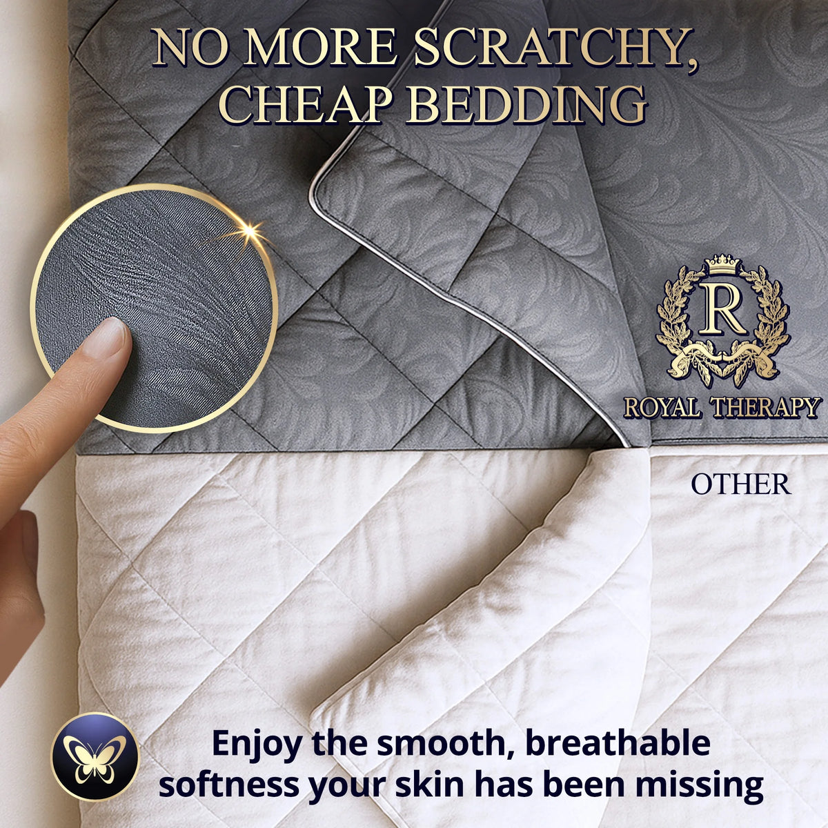 Royal Therapy Queen Size Comforter �C White Comforter, Down Alternative Bed Comforter, Fluffy Duvet Insert, Cool And Comfortable