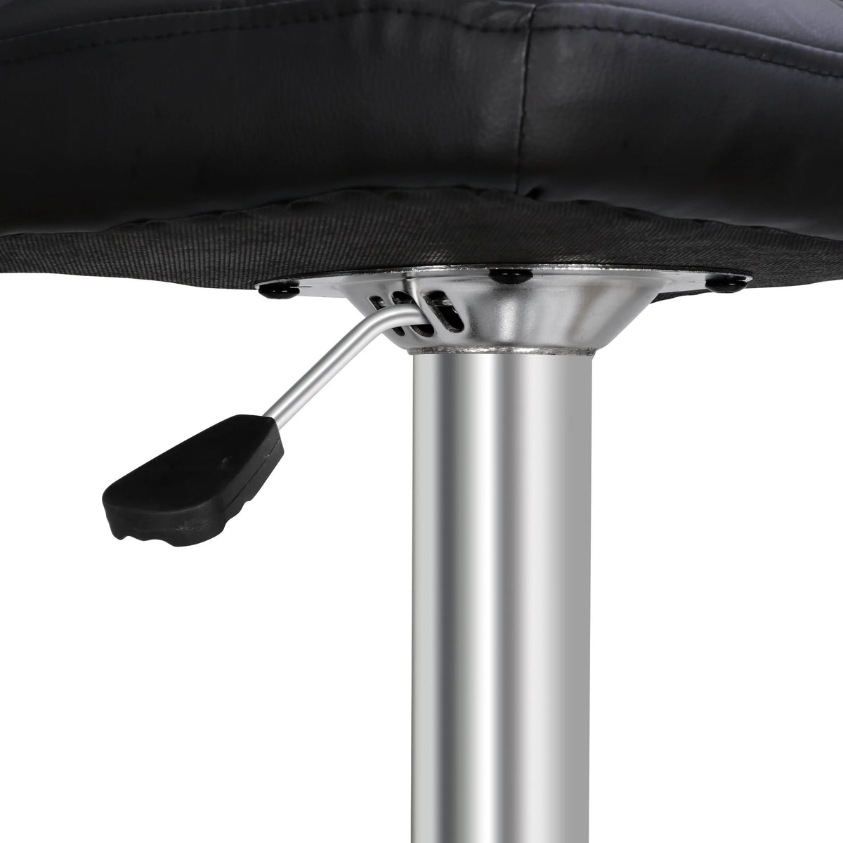 ZENY Set of 4 Bar Stool Soft Cushion Metal Frame 24-32" Swivel Chair, Black