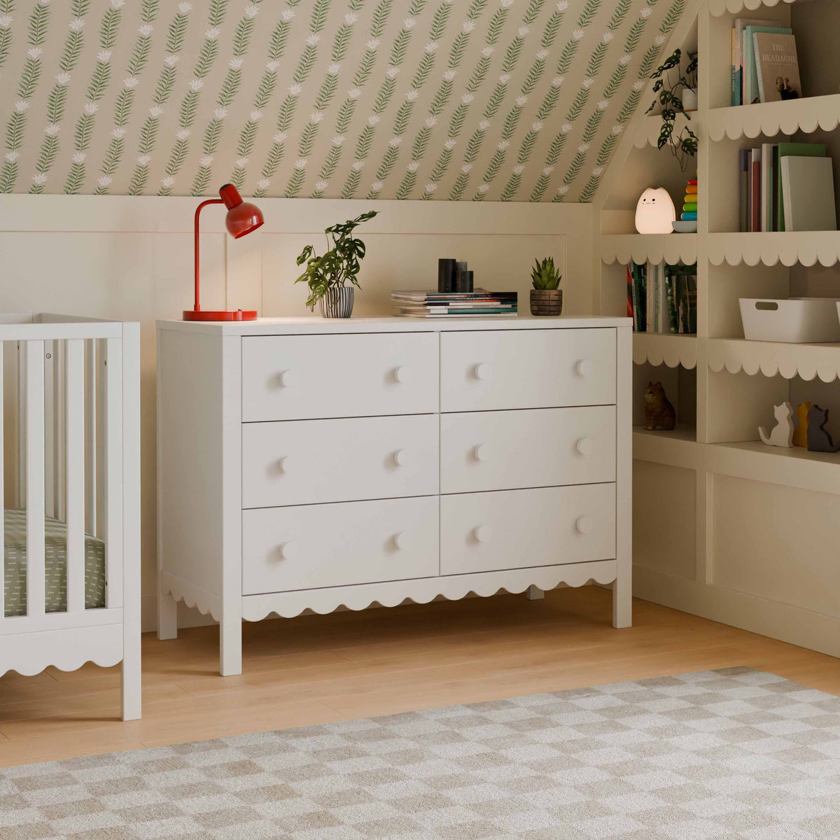 daVinci Sammy Scallop 6-Drawer Dresser in Light Sage
