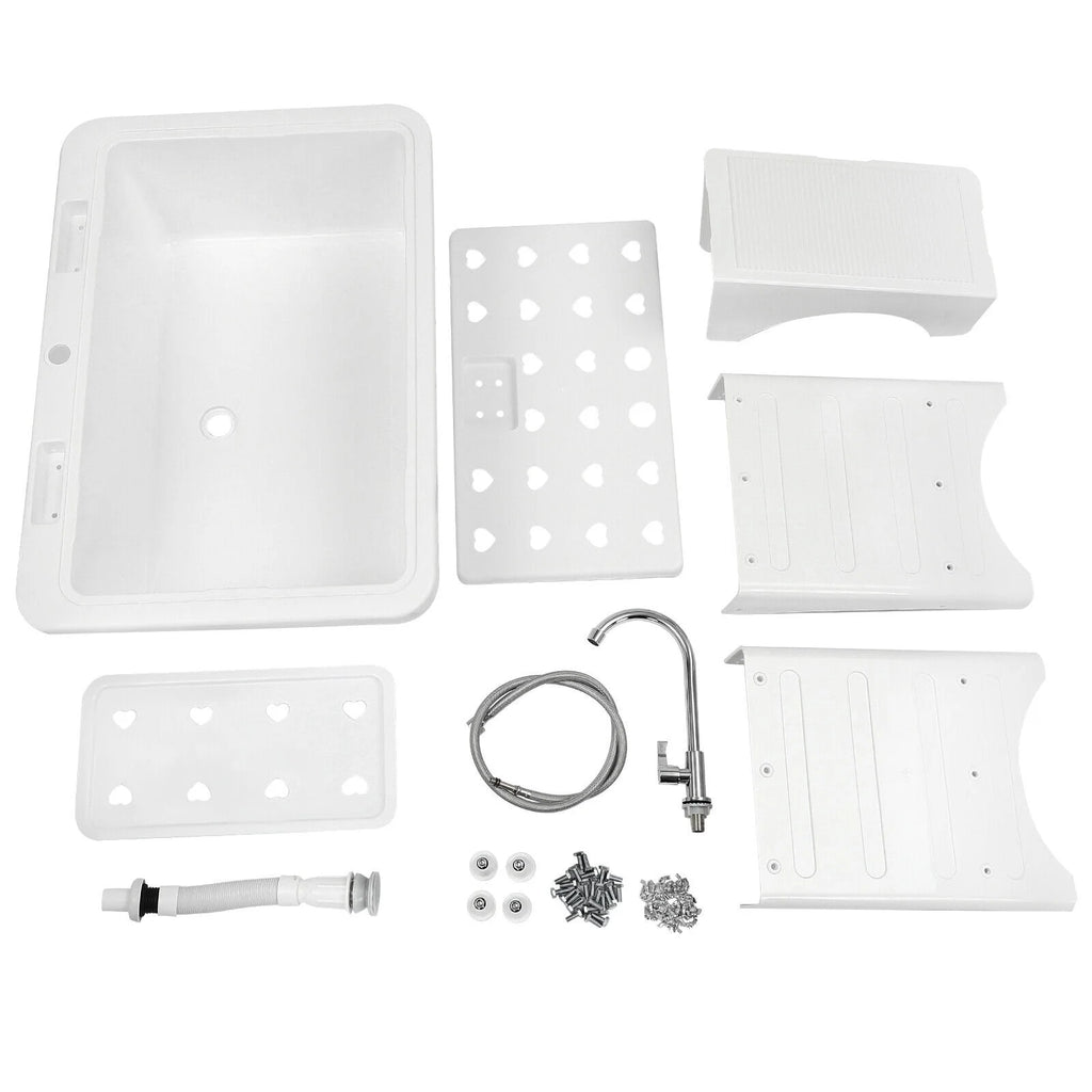 Laundry Sink Freestanding Plastic Indoor and Outdoor Utility Sink with Washboard