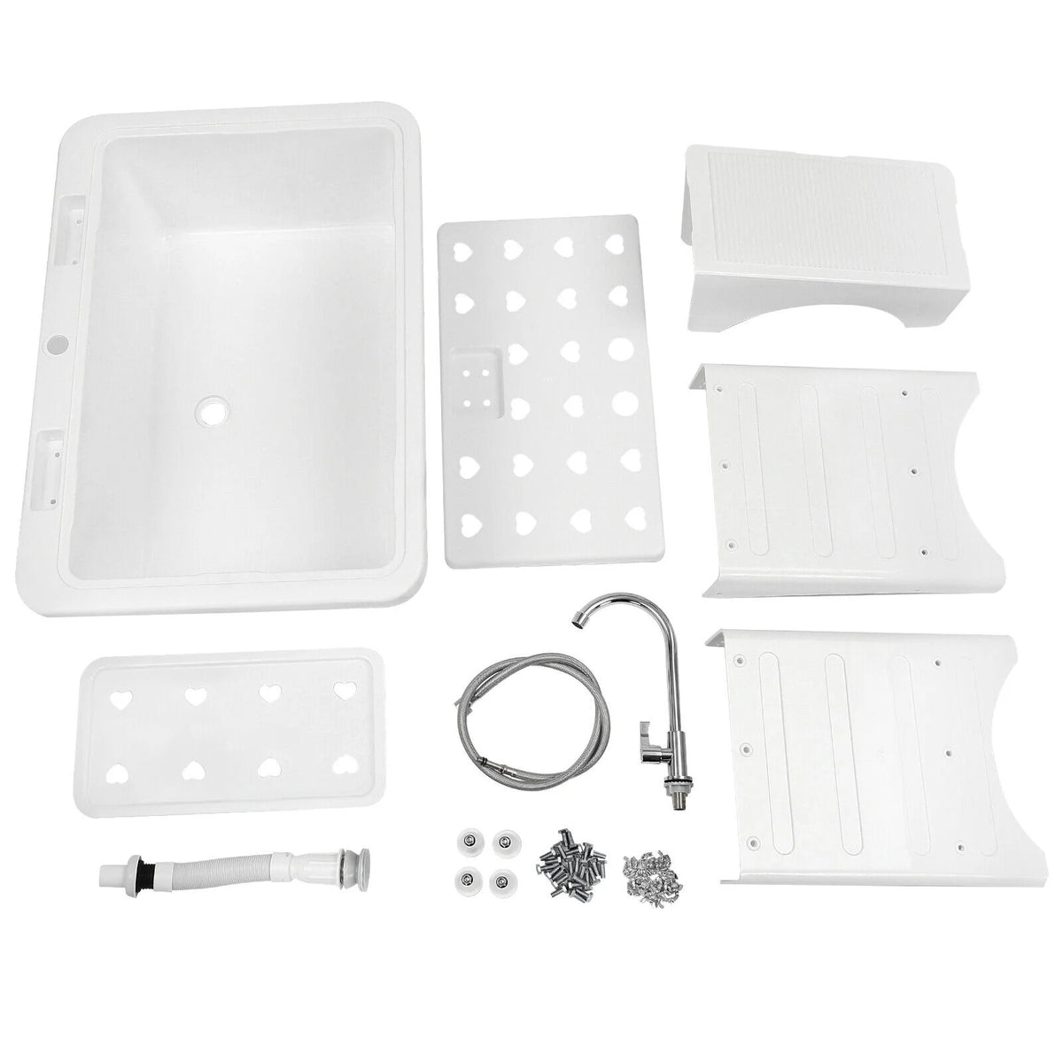 Laundry Sink Freestanding Plastic Indoor and Outdoor Utility Sink with Washboard