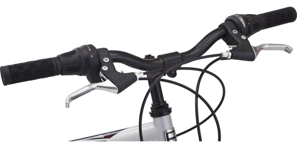 Mongoose Ledge 2.1 Mountain Bike. 24-inch wheels. 21 speeds. boys frame. Silver/Red