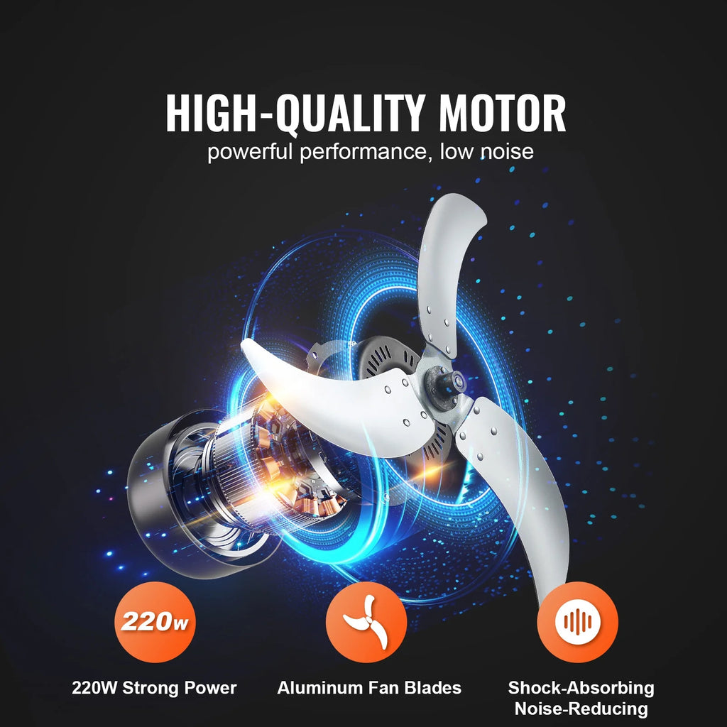 KFFKFF Industrial Drum Fan, 30 Inch with High Speed, 3-Speed 13000CFM, Heavy Duty for Commercial Purposes, 360° Flexible Tilt Mechanism, Ideal for Warehouse, Workshop, Factory, and Basement