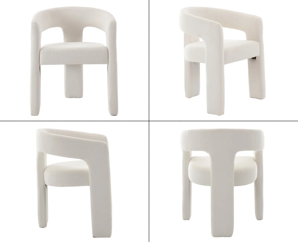 Guyou Modern Sherpa Upholstered Dining Chair, Cute Barrel Side Armchair Kitchen Chair with Armrests and Back for Living Room Dining Room Bedroom, Green