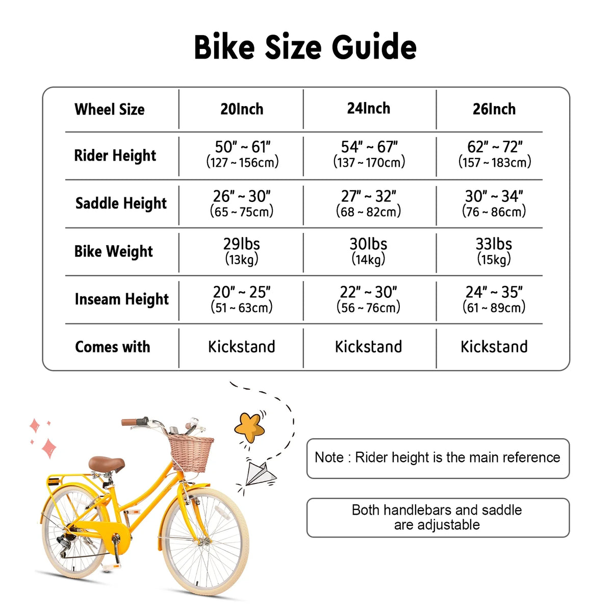 Glerc Missy 24" Girls Cruiser Bike 6-Speed Women's Hybird Bicycle for Ages 7-11 Years, Mint Green