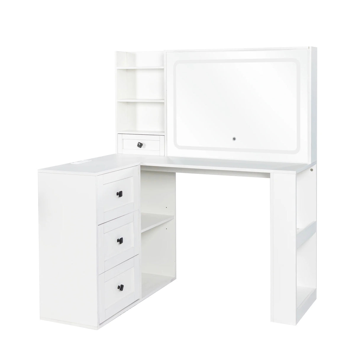 Makeup Vanity Desk With Mirror And Lights, Charging Station, Make Up Vanity With Storage And 3 Large Drawers, 3 Color Modes Available For Bedroom Living Room