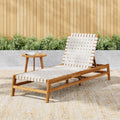 Christopher Knight Home Outdoor Wood Chaise Lounge Chair, Adjustable 4-Position Recliner with Rope Seat, Teak