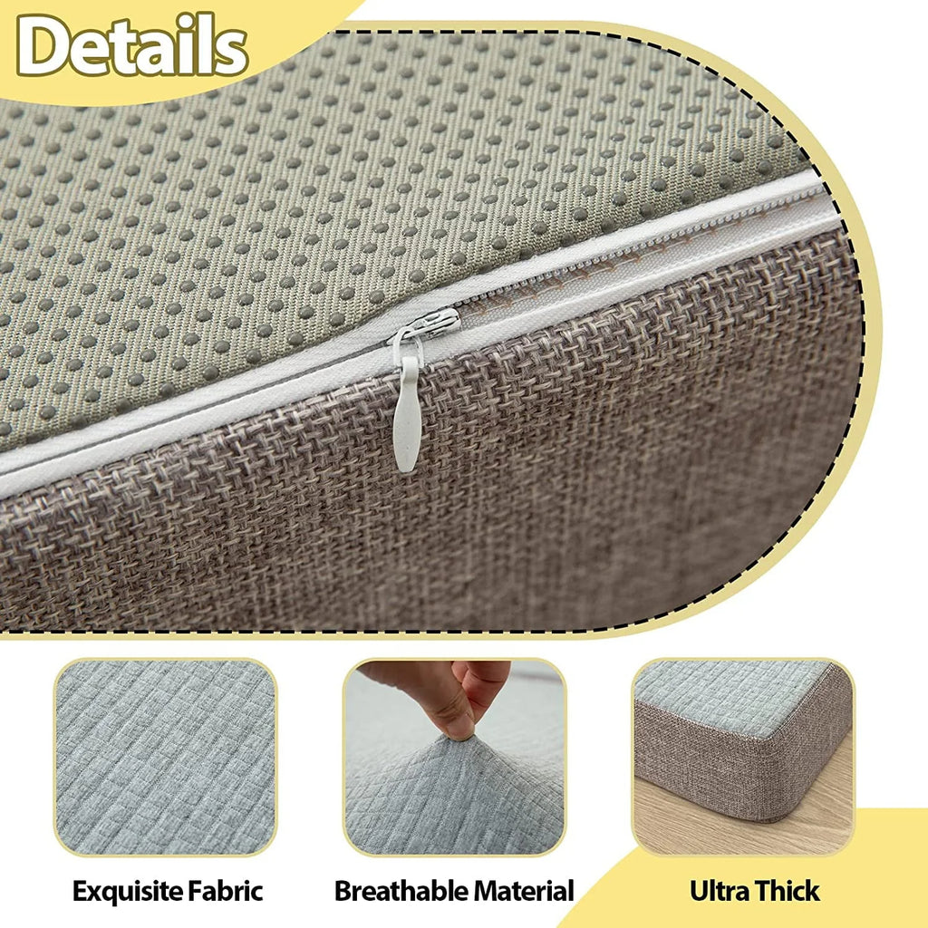 MAXYOYO Foldable Mattress, 6 Inch Foam Trifold Mattress Camping Mattress, Portable Floor Mattress Folding Bed with Washable Cover Cot Folding Mattress for Travel, Van, Guest, Grey, 32x75 Inch