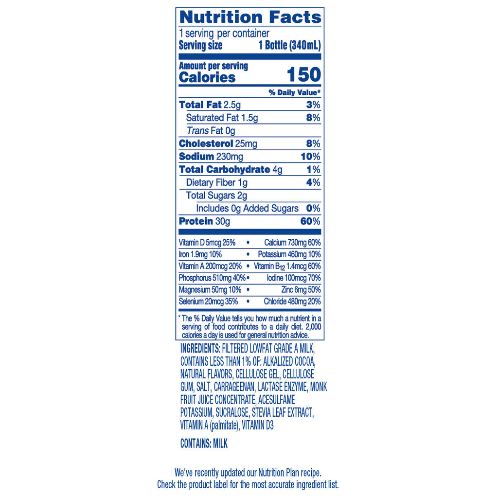 Fairlife Nutrition Plan, 30g Protein Shake, Chocolate, 11.5 fl oz, 18-pack